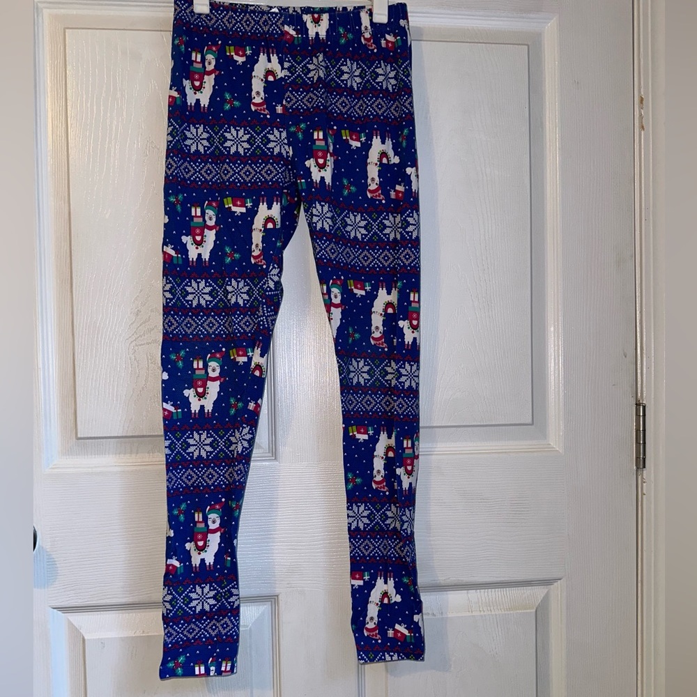 christmas llama pants size small